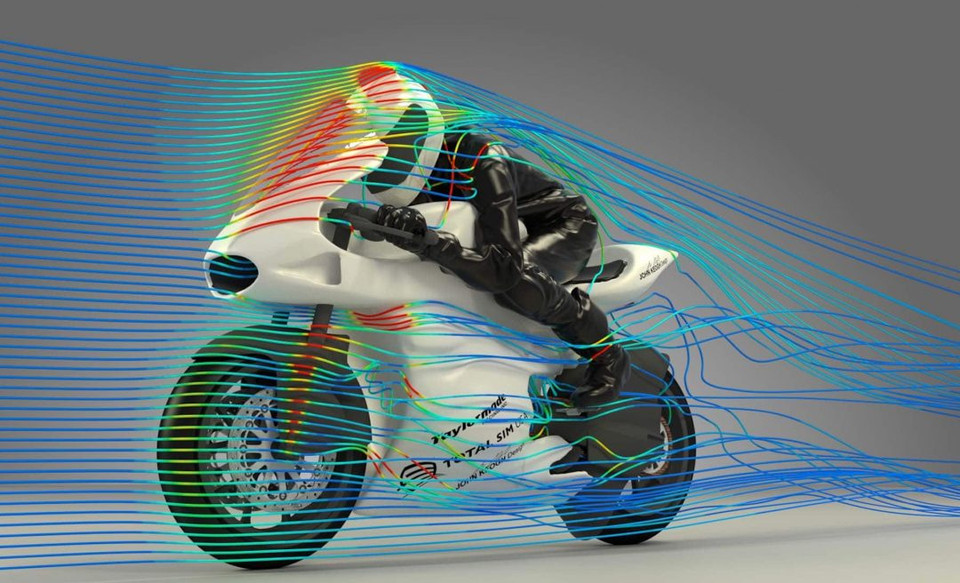 Estabilidad aerodinámica en un casco de moto